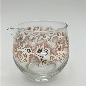 Vintage Libbey Duchess Pink Mist Gold Floral Vine Glass Creamer